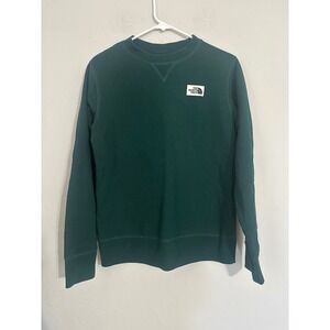 The North Face Womens Green Crewneck Sweatshirt Logo Patch Size M